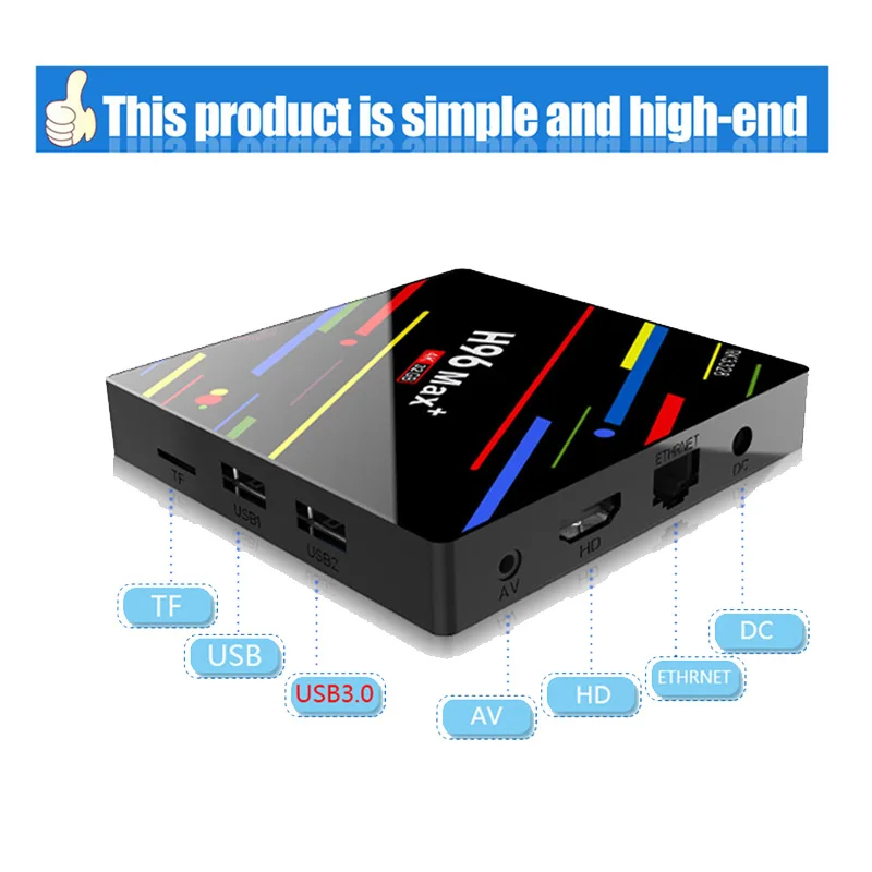 H96 Max Plus Android Smart tv Box 9 0 RK3328 4 Гб ОЗУ 32 ПЗУ ТВ приставка 2 4G &amp 5G двойной Wifi 4K Full HD