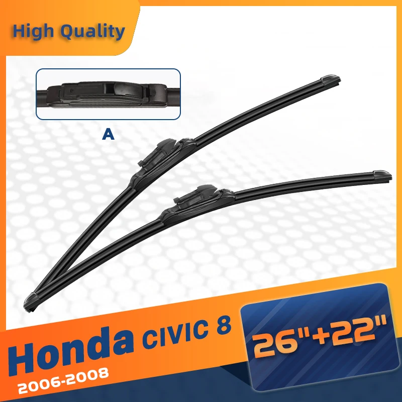 

Щетка стеклоочистителя CELANOVA для Honda CIVIC 8 2006-2008 26 дюймов + 22 дюйма, бескаркасные резиновые стеклоочистители