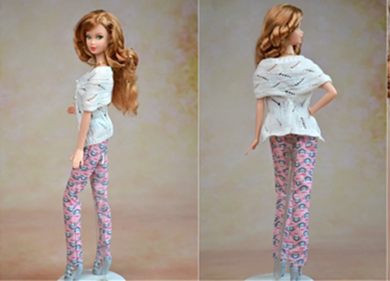 Разноцветный свитер для куклы Барби костюм вязаный ручной работы топы пальто