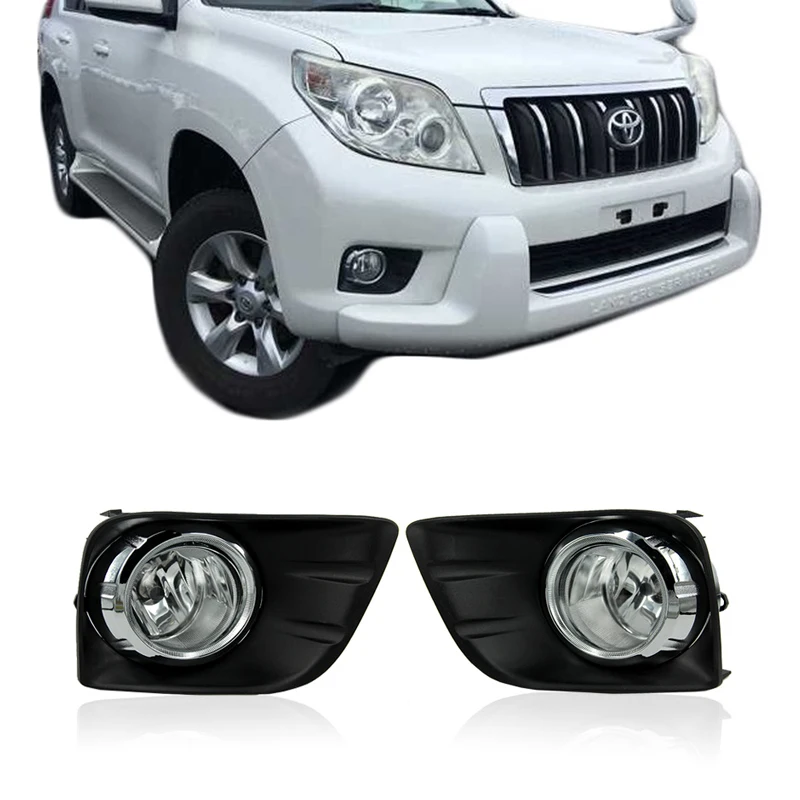 

Противотуманные фары для Toyota Land Cruiser Prado FJ150 2010 2011 2012 2013, высококачественные хромированные накладки на обод, водонепроницаемые фары дальнего ...