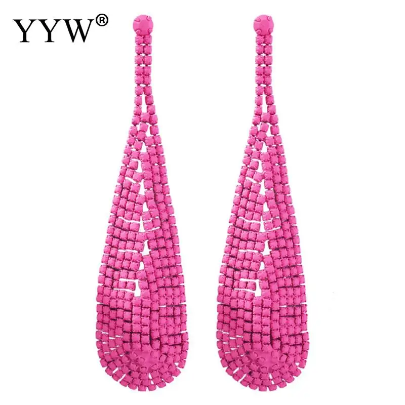 Зеленые/розовые Висячие висячие серьги женские длинные ювелирные изделия для