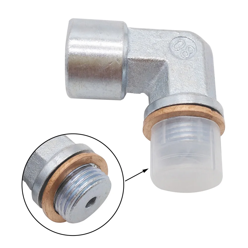 Интерфейс выхлопной кислородный датчик 90 градусов Серебристый Стальной адаптер