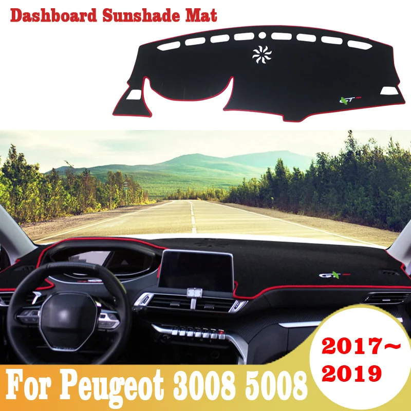 Для Peugeot 3008 5008 2017 2019 приборной панели автомобиля крышка Анти скольжение панель