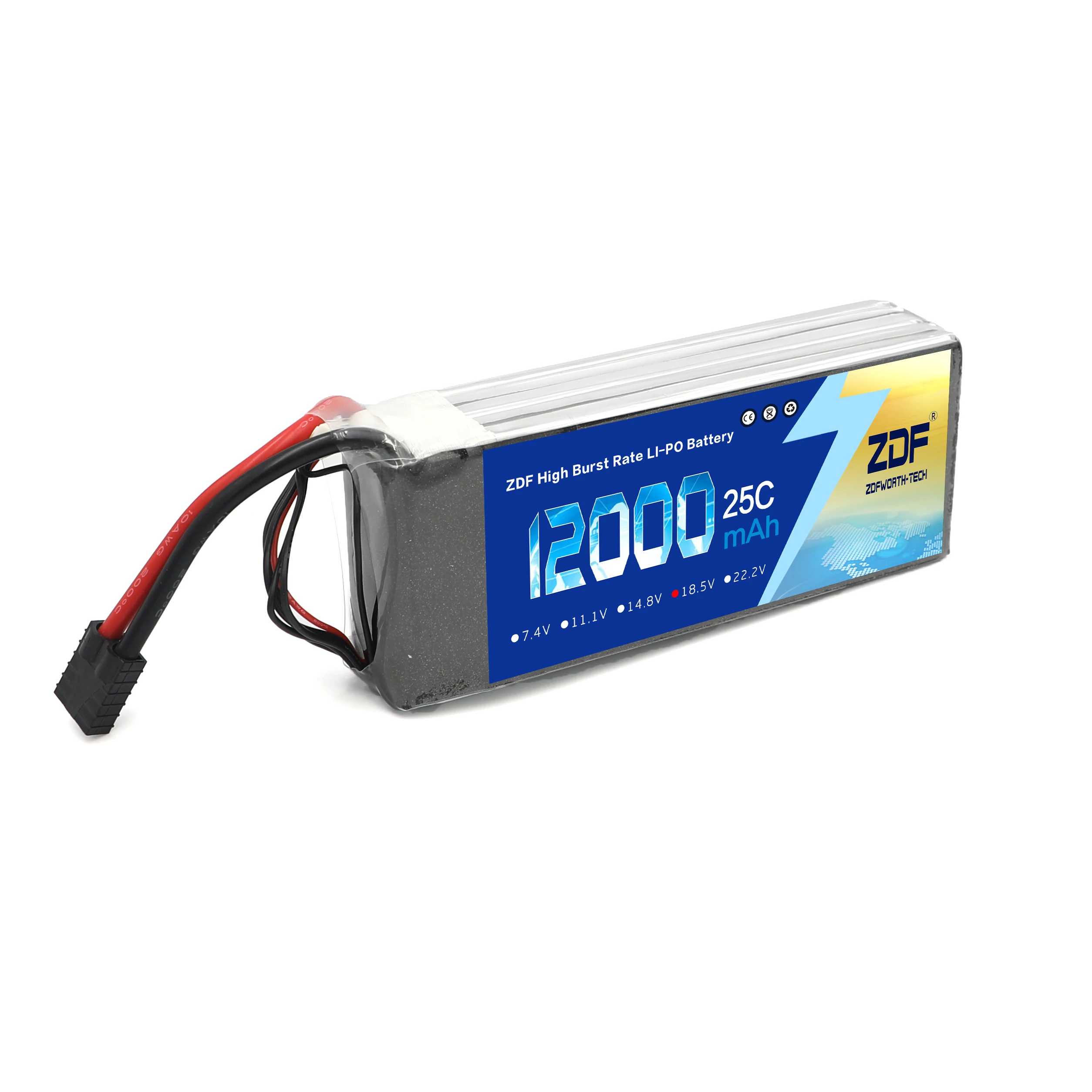 ZDF RC LiPo батарея 5S 18 5 V 10000mAh 25C для радиоуправляемый самолет Квадрокоптер Quadrotor