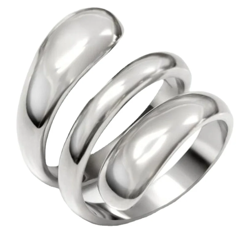 Women's Stainless Steel 316 High Polished Spiral Fashion Ring Size 5-10