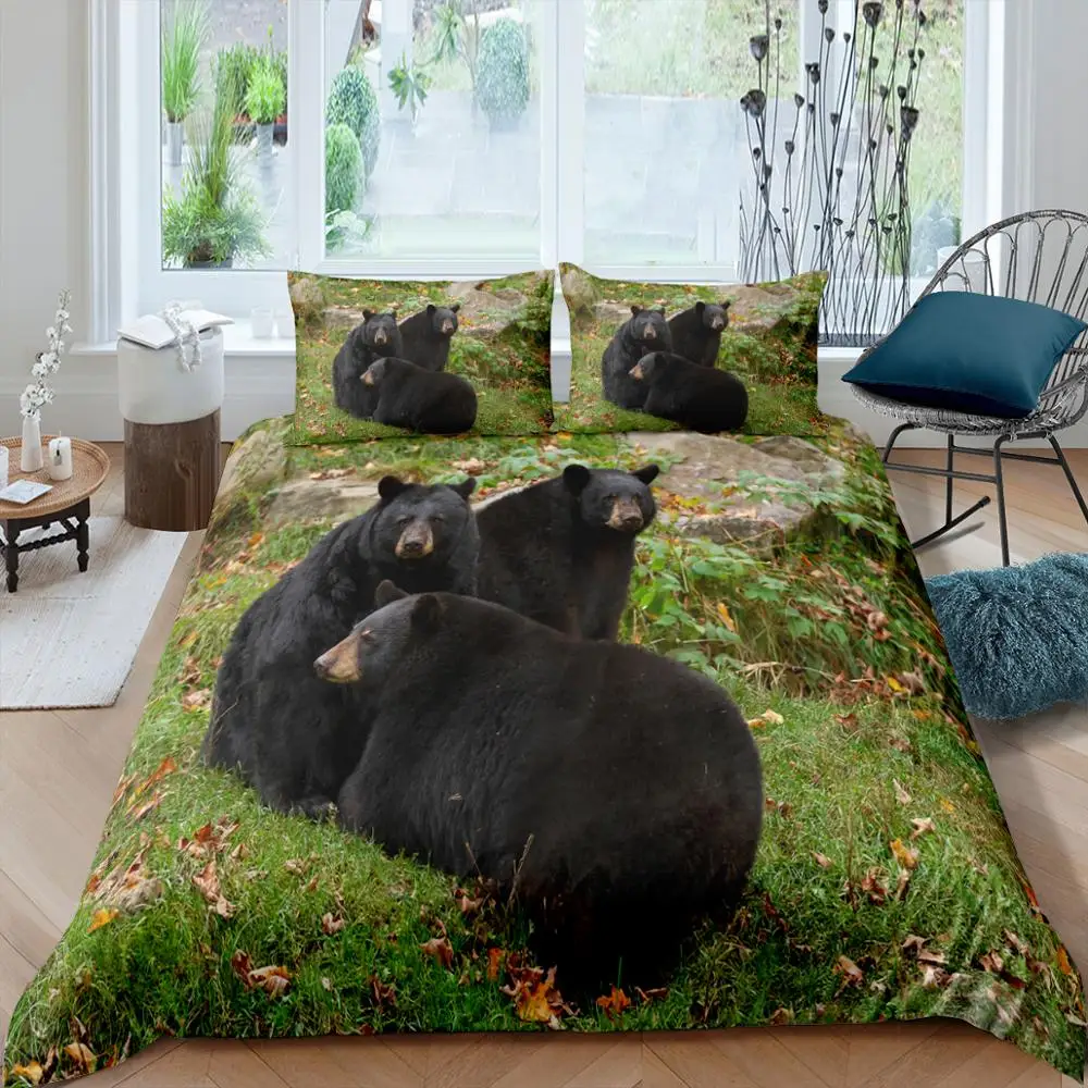 

Bears Pattern Bedding Set Queen 3D Cute Printed Duvet Cover Bedclothes 2/3pcs Home Textiles Luxury Bedspread