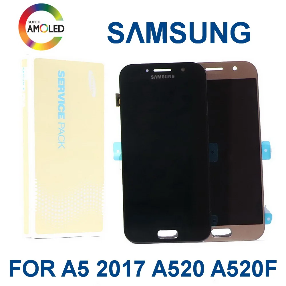 4," супер AMOLED ЖК-дисплей для Samsung Galaxy A5 дисплей с сенсорным экраном дигитайзер Контроль яркости A520 A520F SM-A520F Замена
