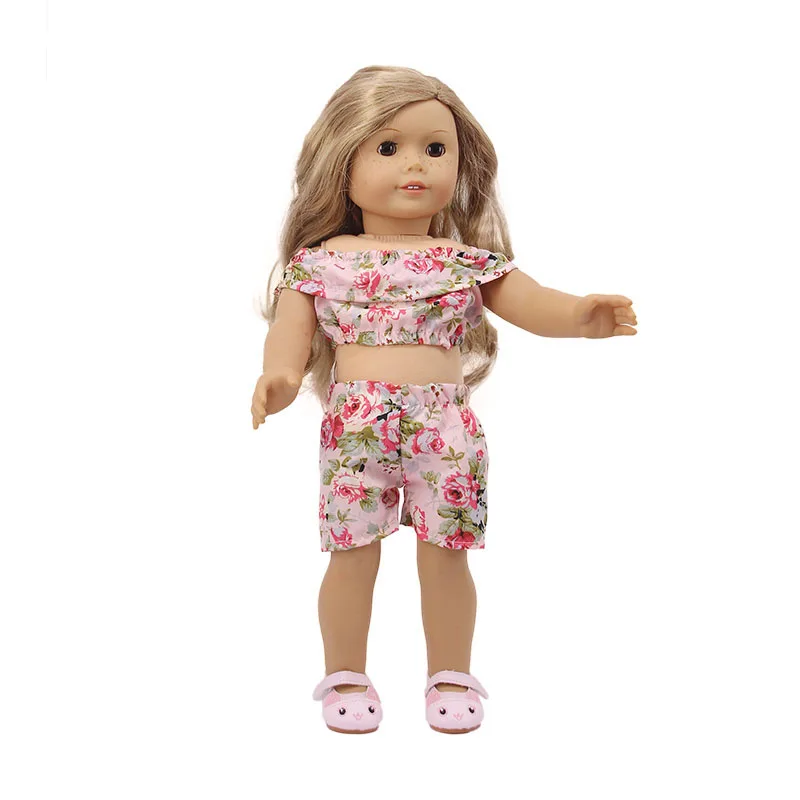 6 шт./Аксессуары для американских кукол маленький цветочный костюм размером 18