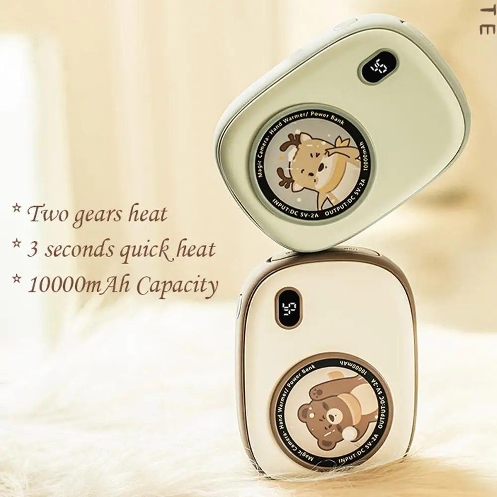 

2021 10000mAh USB Hand Warmer with Power Bank Rechargeable Portable Heater for Home Travel Mini Heater Convector Winter Pocket