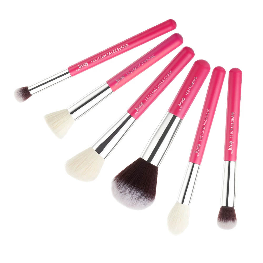 Jessup beauty набор кистей для макияжа из натуральной синтетической щетины 6 шт. Белый