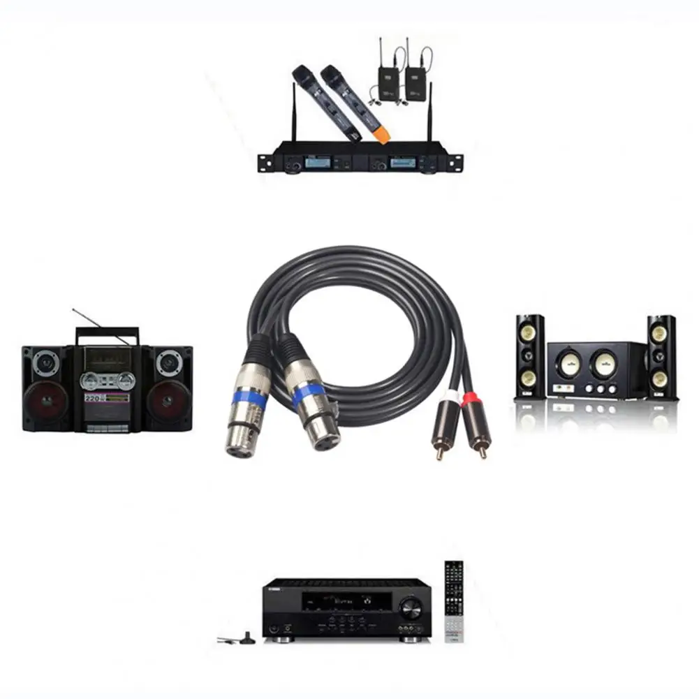 Профессиональный 1 5 м двойной RCA штекер-двойной XLR Женский аудио кабель адаптер