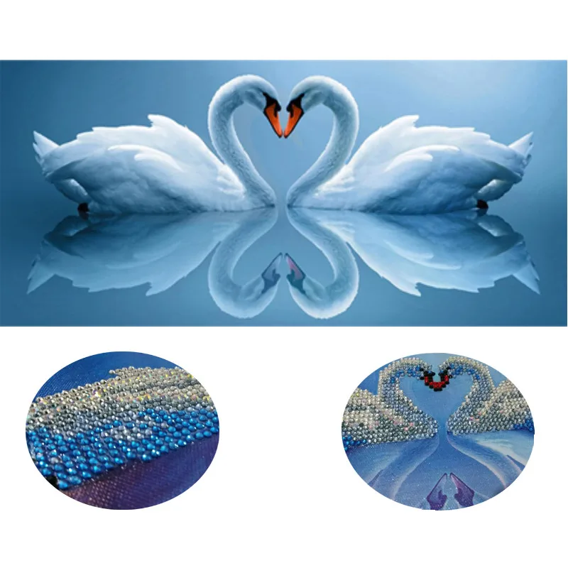 Новинка 5D алмазная картина вышивка крестом лебедь озеро рукоделие круглые
