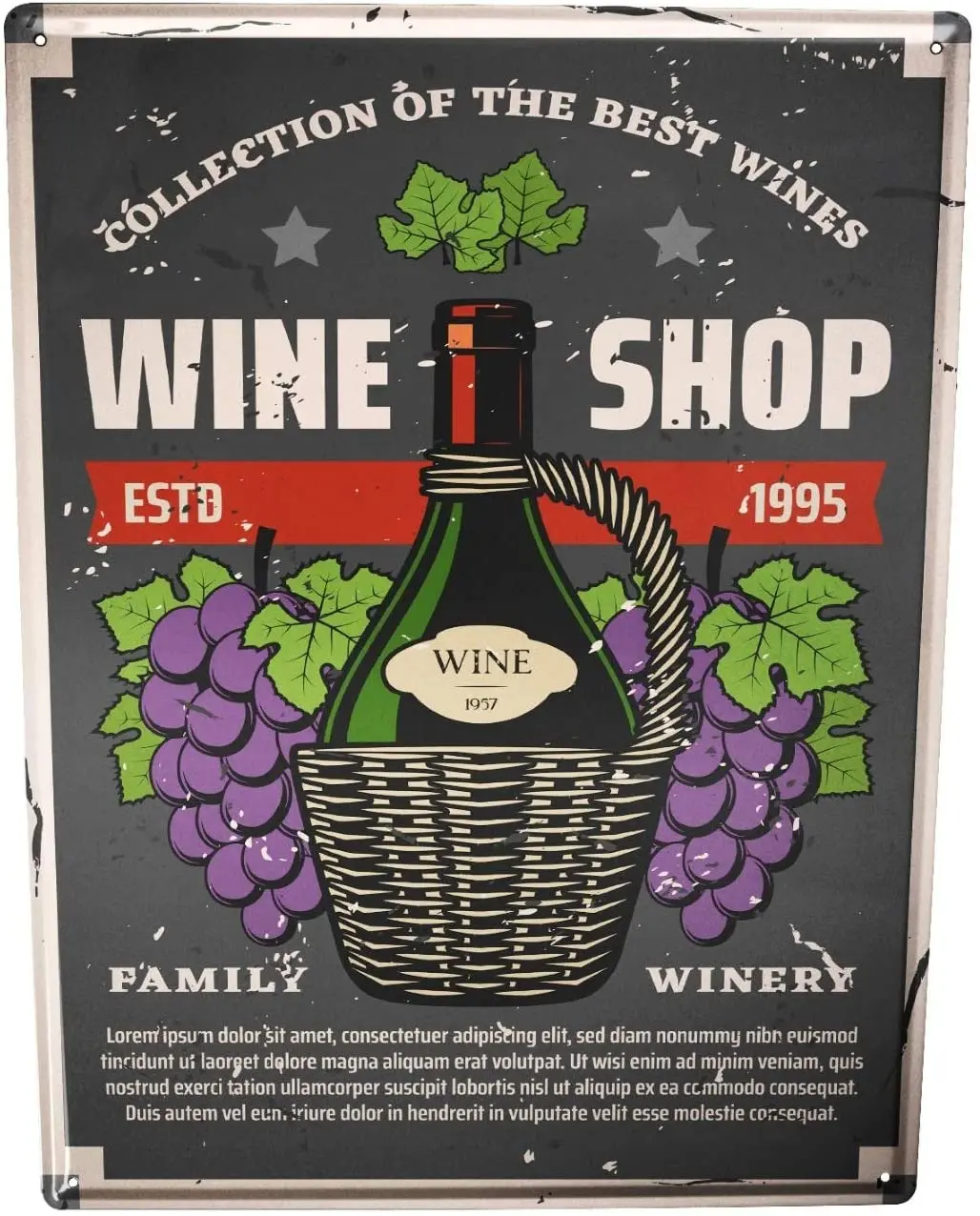 

SINCE 2004 tin Plate Alcohol Retro Wine Bottle bar Pub Restaurant