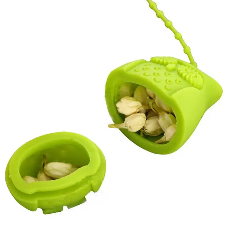 Милый Чайный фильтр с совой чайные пакетики из пищевого силикона для заварки в