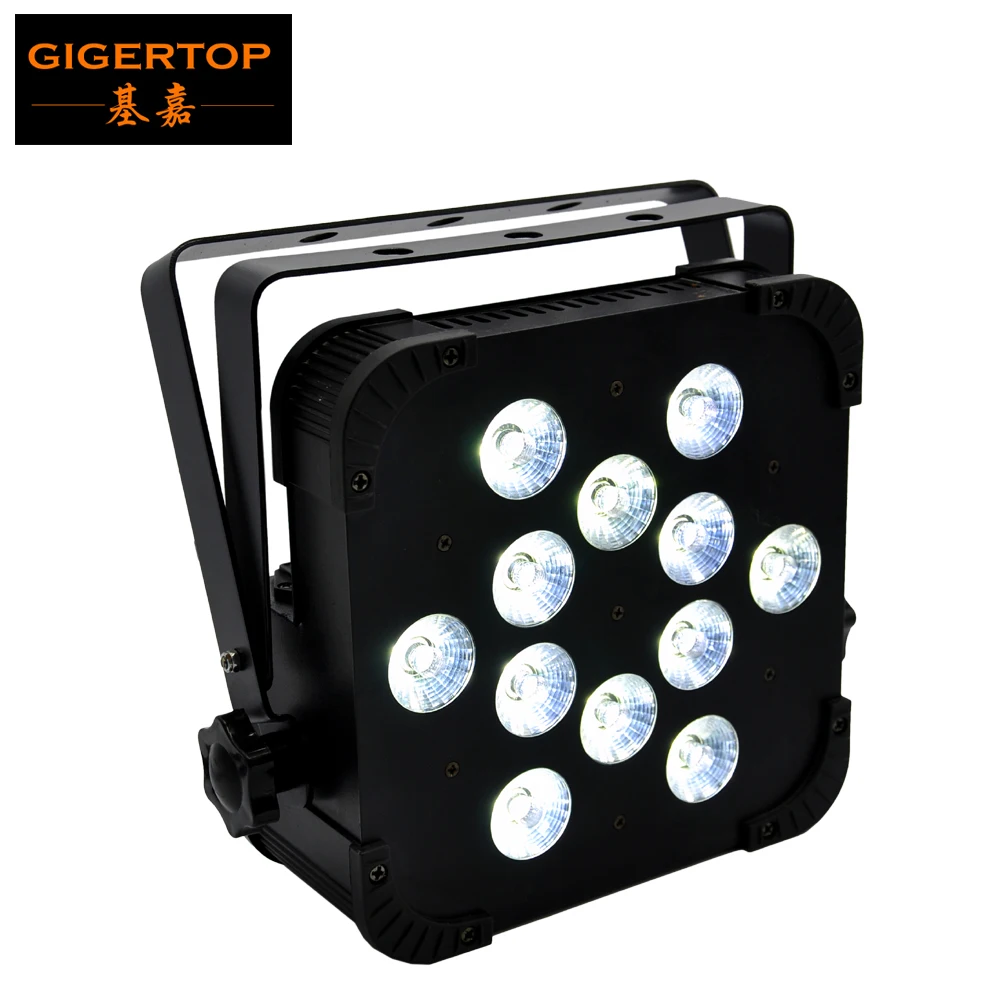 

Gigertop TP-G3045-4IN1 12x12W RGBW 4IN1 Color Flat Led Par Light Bright Tyanshine Leds Fan Cooling DMX 4/7 Channels 110V-220V