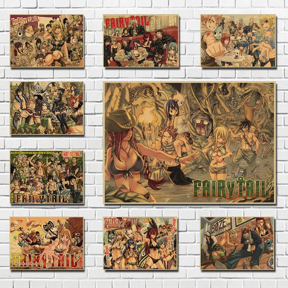 

Сказочный хвост для детской комнаты, домашний декор, Мультяшные комиксы, ретро, крафт-бумага, настенные наклейки