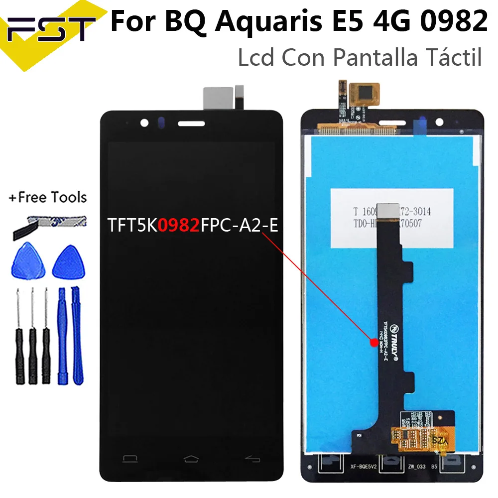 ЖК дисплей Pantalla с сенсорным экраном и дигитайзером для BQ Aquaris E5 4G 0982 TFT5K0982FPC A2 E в