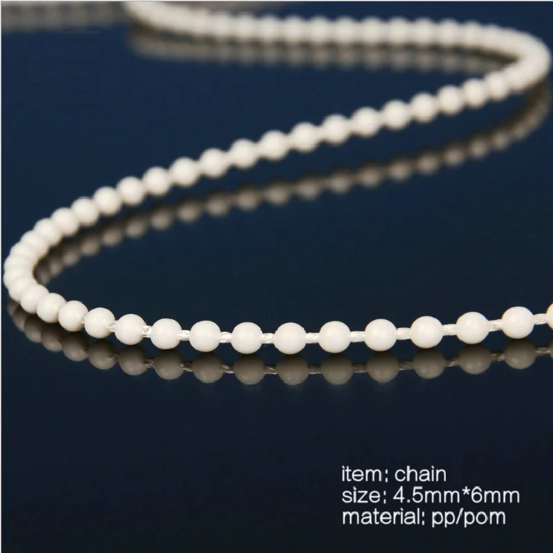 Пластиковая цепь шнур бусина для роликовых жалюзи белый шар 4 5 мм Регулируемая