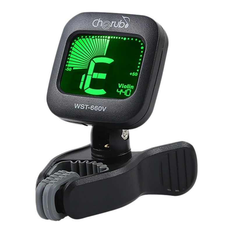

Cherub WST-660V Professional Violin Clip on Tuner Chromatic Digital Tuner Clear LCD Display for Violin