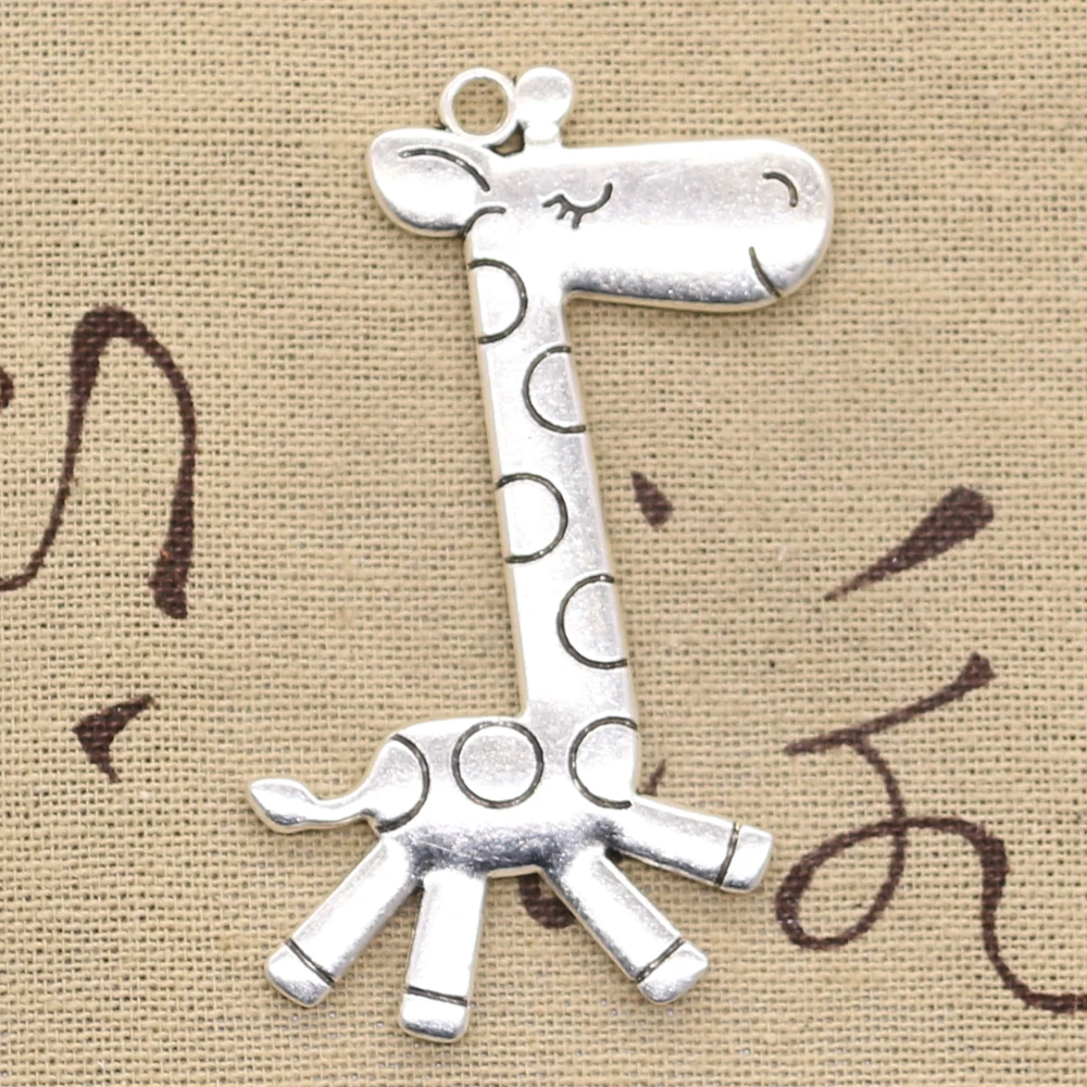 2 шт. Подвески бег Жираф Олень 66x36 мм античный бронзовый, серебристый цвет покрытием Подвески Ювелирных изделий DIY ручной Тибетский поиск ювелирные изделия