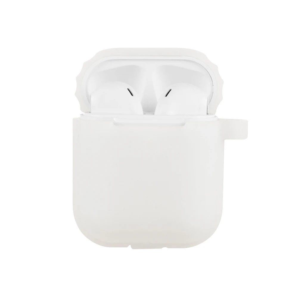 Белый Светящийся силиконовый чехол для Air Pods, защитная крышка для наушников, чехол для Airpods, противоударный чехол, защита от потери - Цвет: Белый