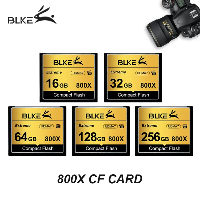 

BLKE Memory Card 128GB 64GB 32G 16G CF Card Extreme High Speed Compact Flash Card UDMA7 Full HD Video for Canon Nikon camera