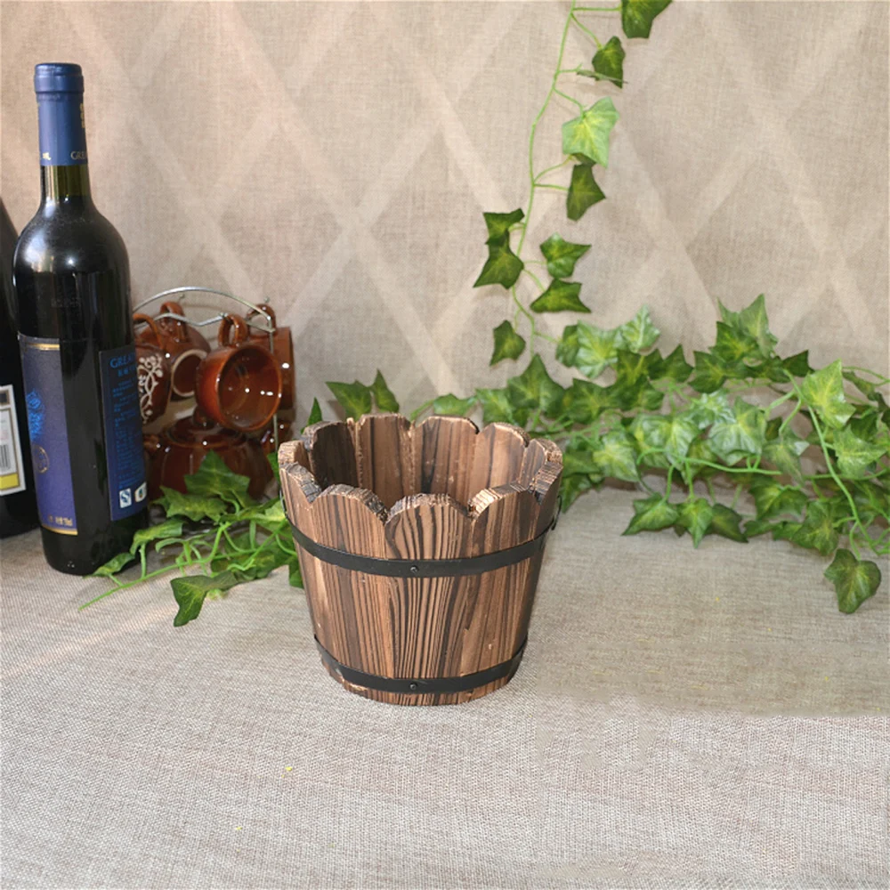 Цветочный декор горшки деревянный цветочный горшок прочный задний двор в стиле