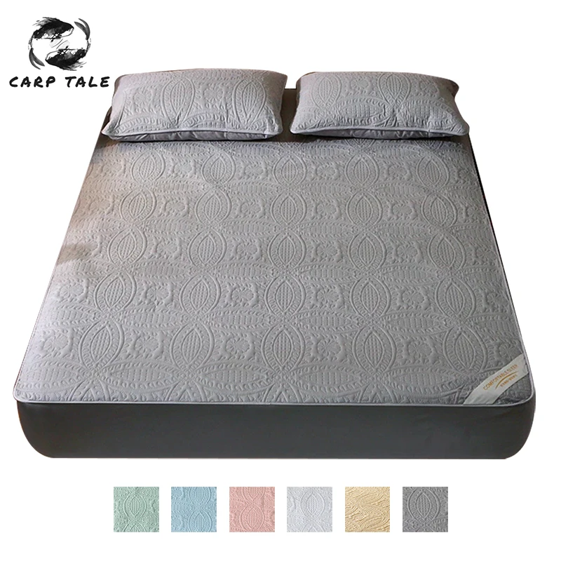 Стеганый жаккард облако Водонепроницаемый Матрас протектор глубокий Карманный