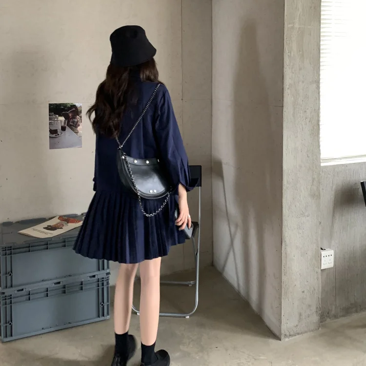 Свободный комплект из рубашки и плиссированного платья | Женская одежда