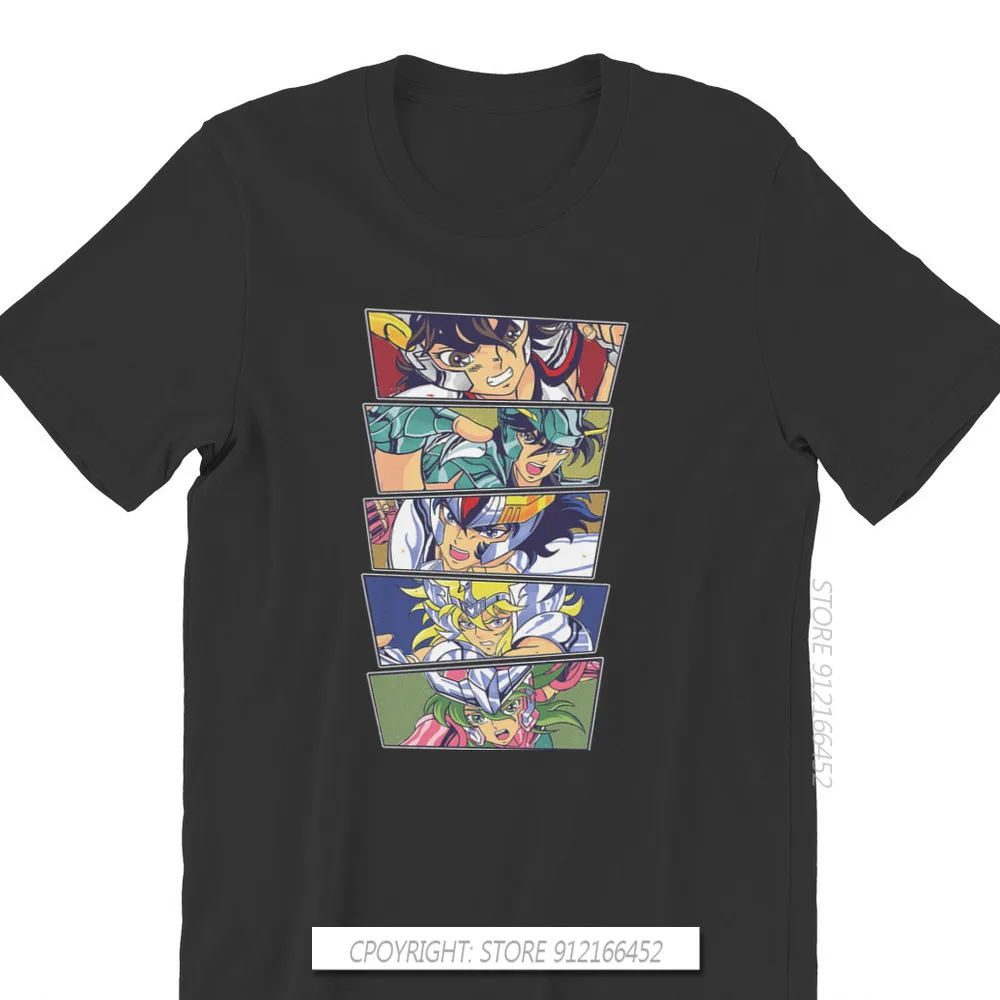 Мужская футболка с рисунком рыцарей Сен-Сейя манга из 100% хлопка в стиле Харадзюку