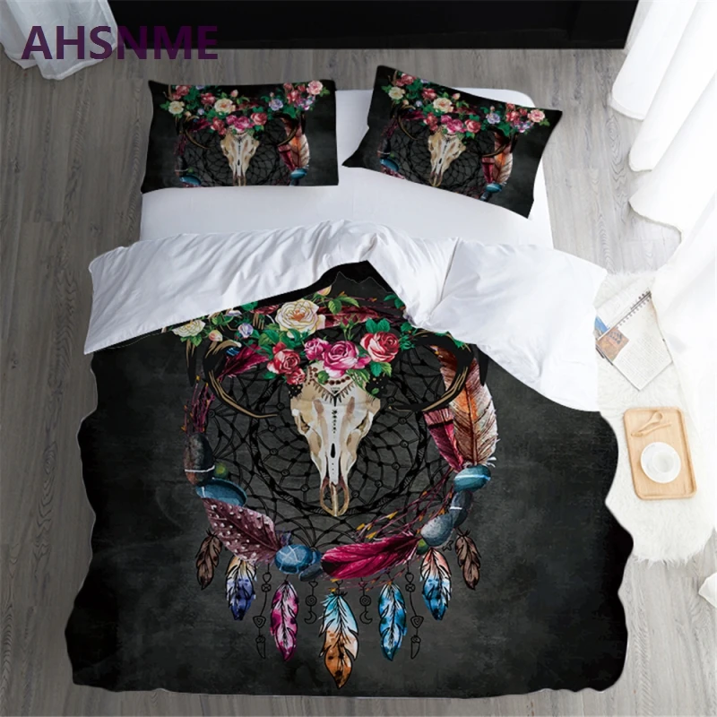

AHSNME Good dream symbol Dreamcatcher Quilt Cover Ink Painting Home Textile Products Adapts to US and Australian size