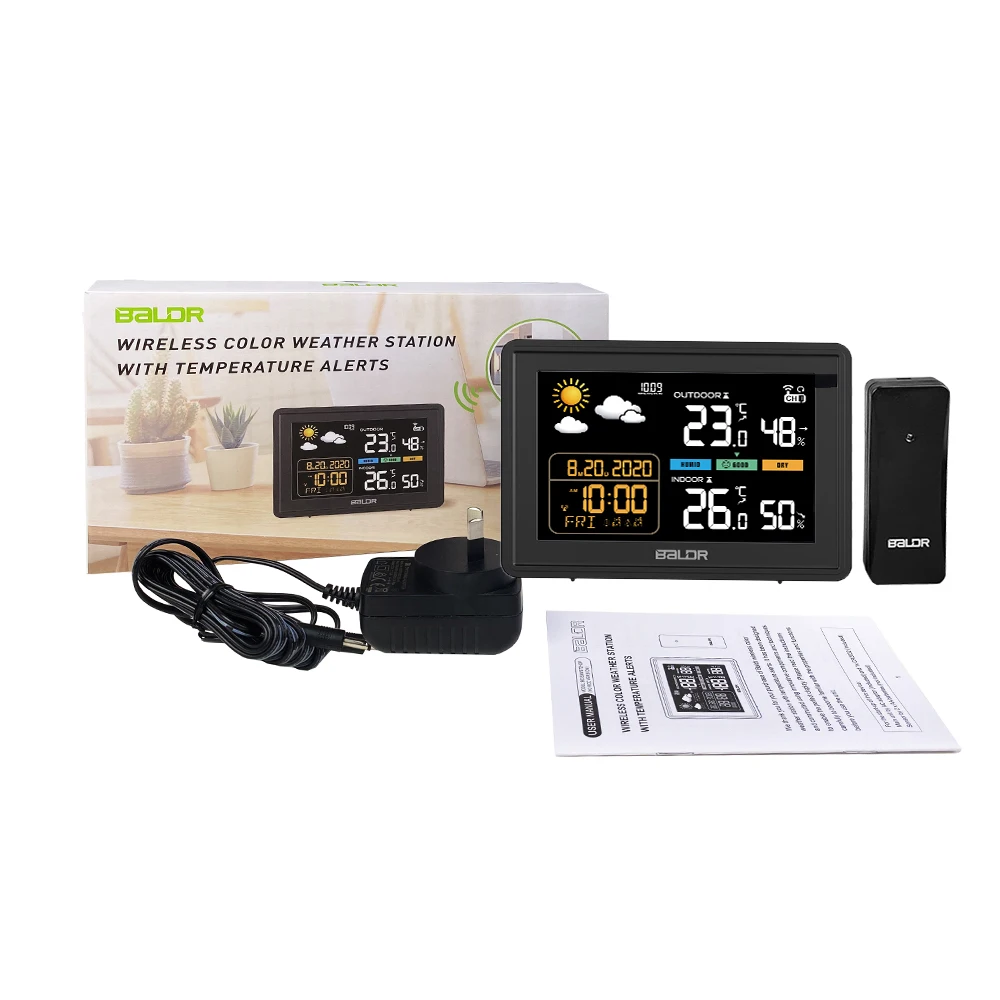 Метеостанция Baldr Беспроводная с цветным барометром цифровой термометр гигрометр