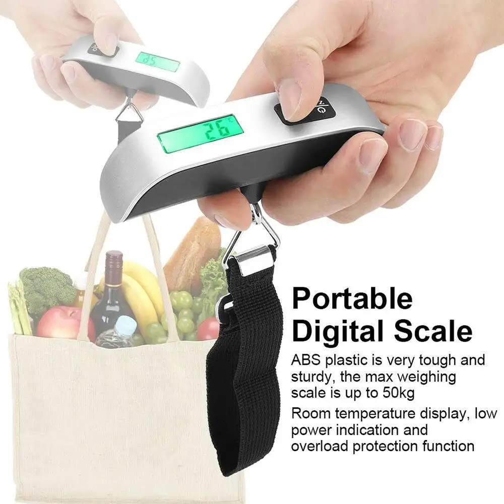 

50KG Digital Hanging Luggage Scale Weight Hand-held Electronic Travel Suitcase 13*3*4.4 Cm Portable Digital Scales