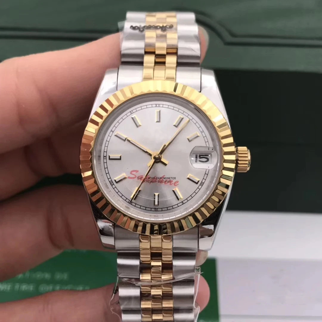 

Classic Bew Stainless Steel Sapphire Watch Women Lady 31mm Automatic Mechanical Silver Yellow Gold Black White Datejust