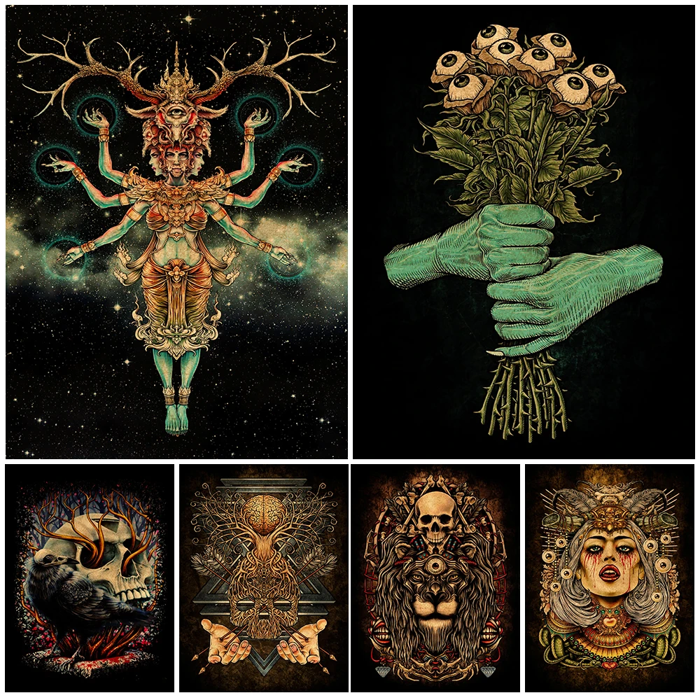 

Значок вампира, шемань, ведьма, стена, искусство, искусство, богиня Savage, Постер и принты для гостиной, Художественная печать