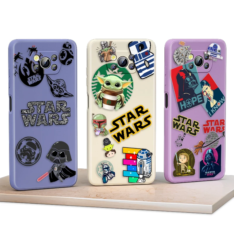 

Cute Star Wars Cartoon For Xiaomi POCO F3 11T Mix4 10S X2 10 M2 M3 Lite F3 Pro 5G Liquid Silicone Soft Cover Phone Case