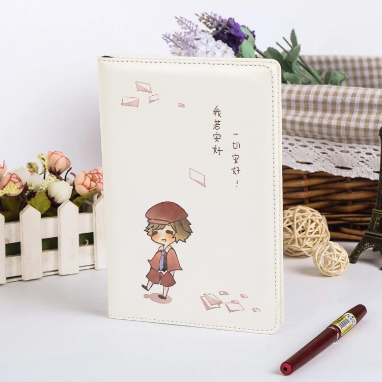 

Anime Bungou Stray Dogs Cosplay Dazai Osamu Nakahara Chuya Nakajima Atsushi Printed A5 Pu Notebook Party Gifts For Girls CS303