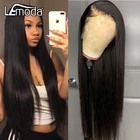 13x6 HD прозрачный парик на сетке, прямые кружевные передние парики из человеческих волос для женщин, бразильский парик Lemoda Remy 30 дюймов, передний парик на сетке 180%