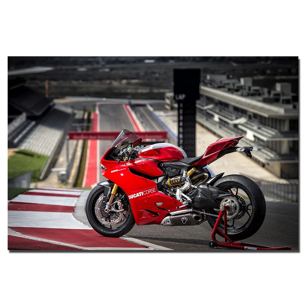 Ducati 1199 Panigale R гоночный мотоцикл и девушка настенные художественные плакаты холст