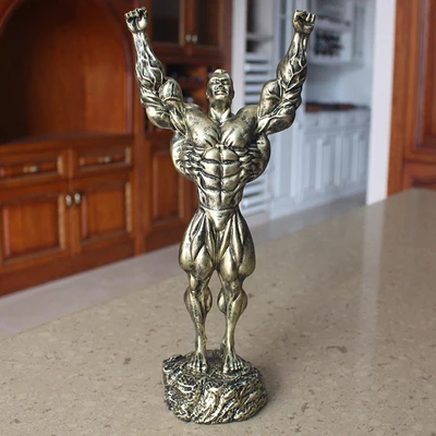 

Grey Silver Orange Competition Cup Boxer Bodybuilding competition trophy fitness room Fitness Muscle Male Room Decoration doll
