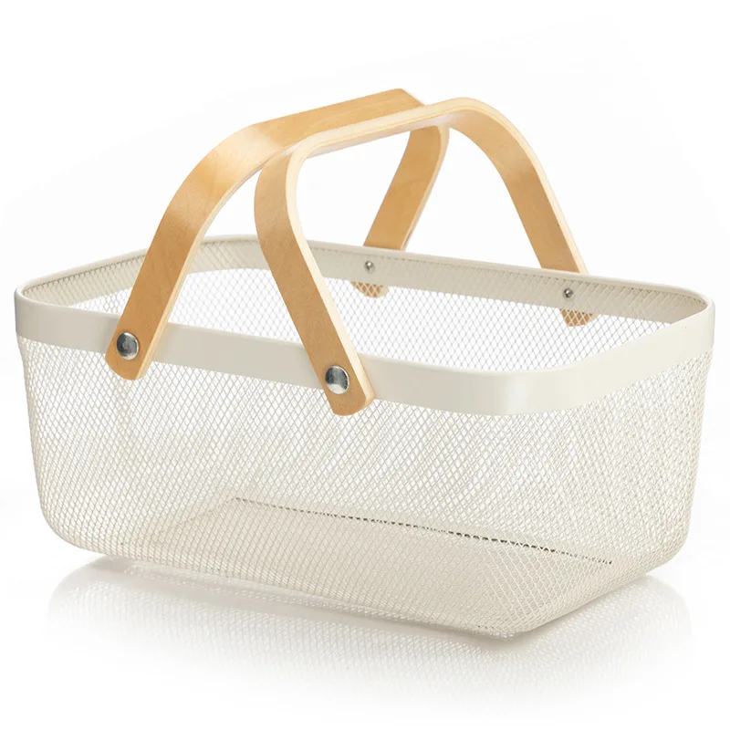

Decoration Accessories for Kitchen Iron Art Portable Storage Basket Kitchen Organizer Vegetable Storage Organizador De Mesa