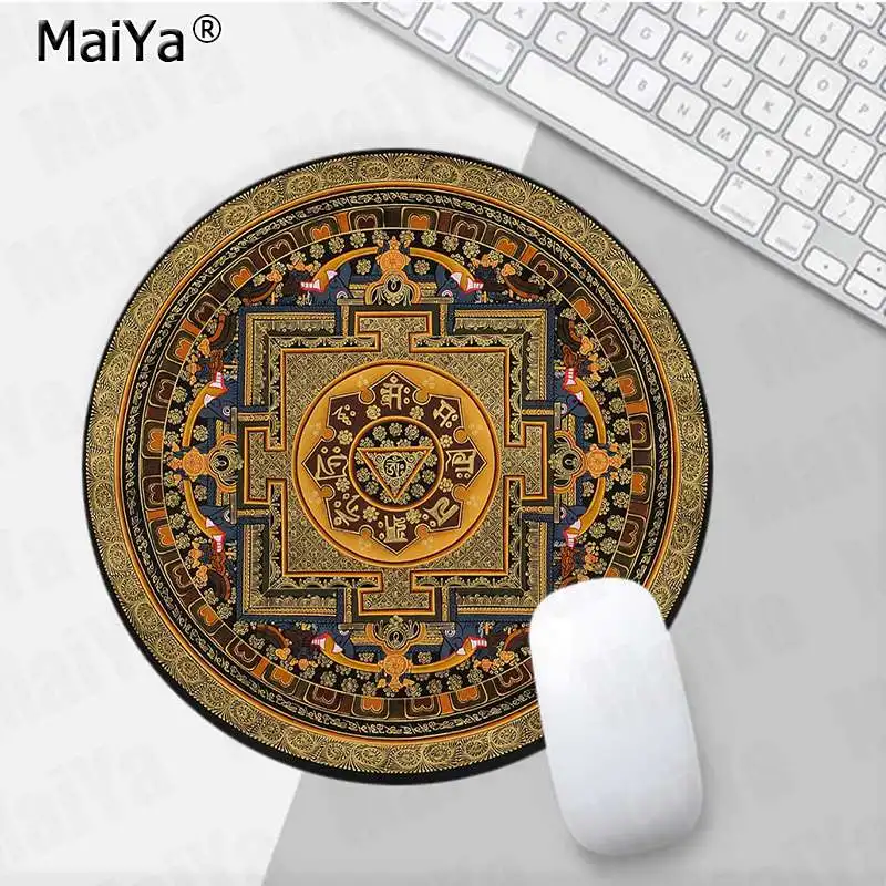 MaiYa индийская Мандала с символом Ом в центре силиконовая мышь для игры против