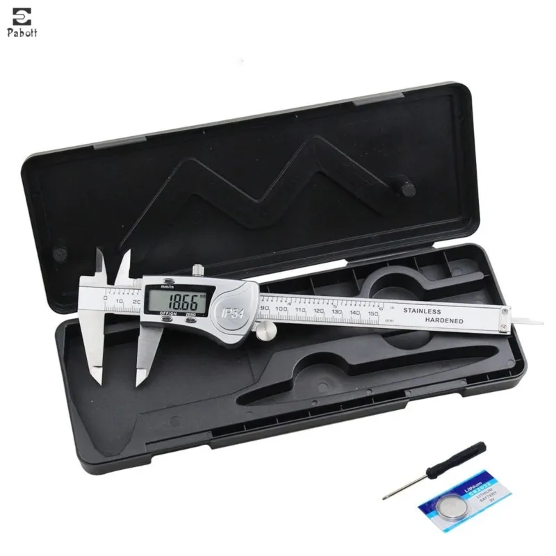 

Industrial IP54 Waterproof Digital Display Stainless Steel 150mm Metric / Imperial Vernier Caliper With Depth Measurement