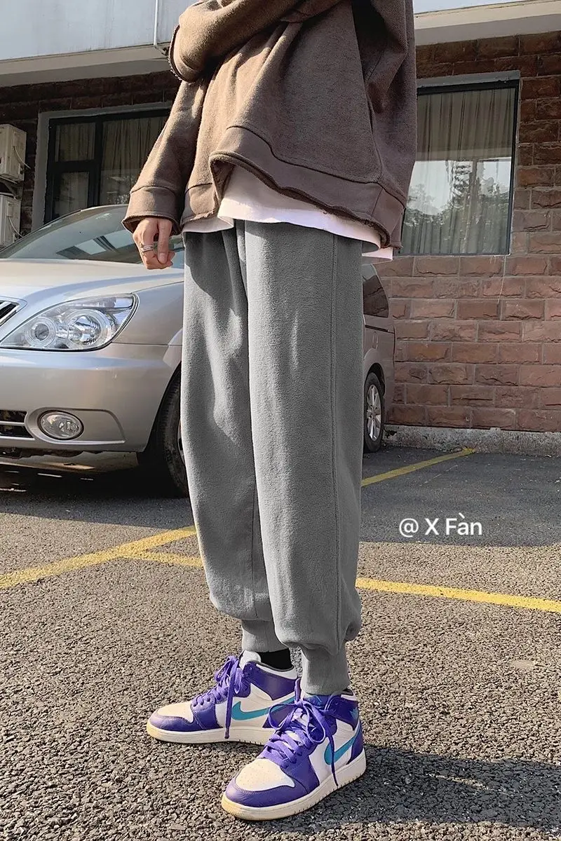 

2021 Spring And Autumn New Youth Popular Men's Pure Color Simple Polar Fleece Sweatpants Fashion Casual All-match Trousers