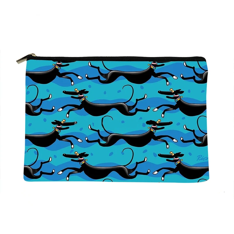 

Women black dog Blue Printed Make up bag Fashion Women Cosmetics Organizer Bag for Travel Colorful Storage Bag for Lady Bag