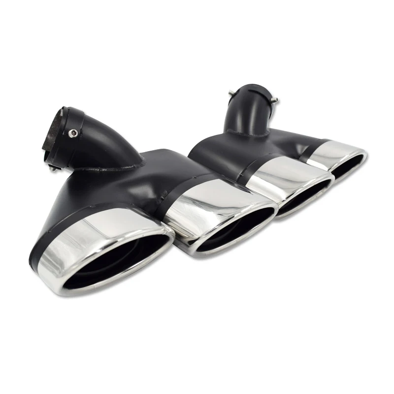 1 пара автомобильных задних выхлопных труб из нержавеющей стали четыре выхода