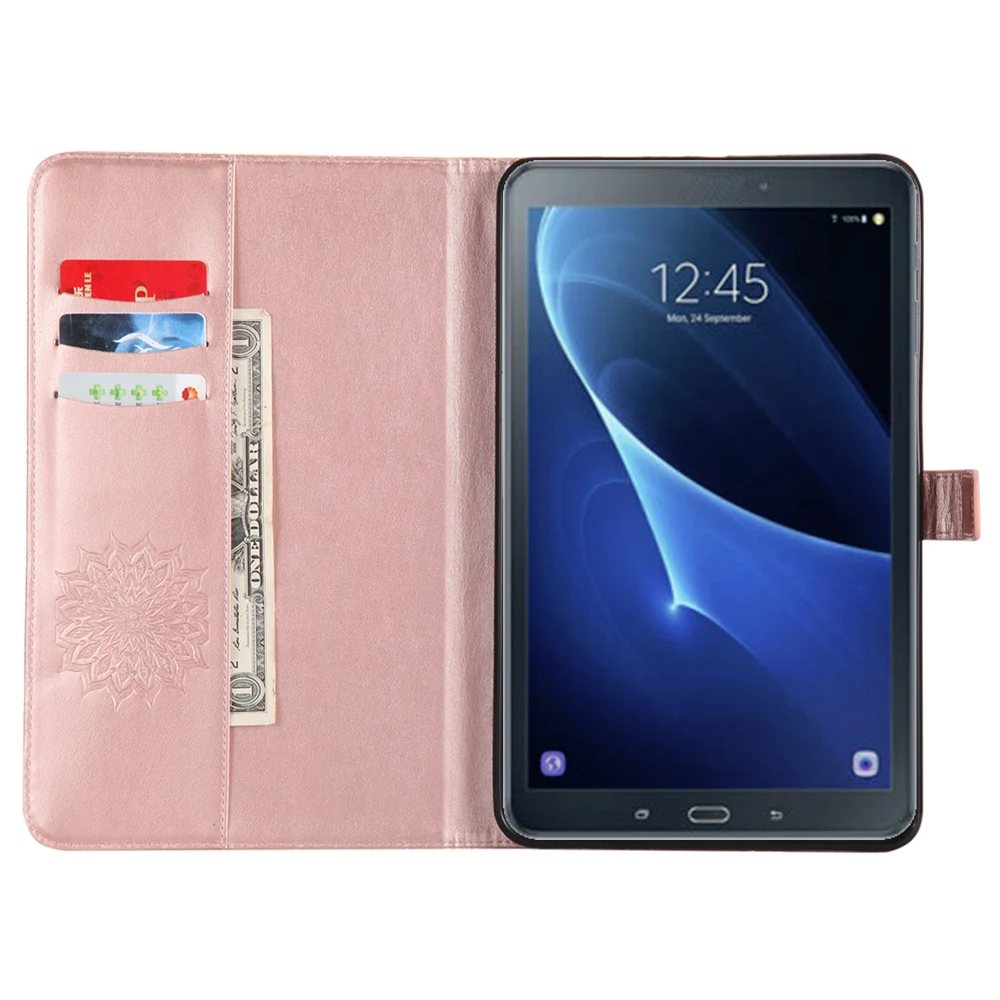 Кожаный чехол-подставка для планшета Samsung Galaxy Tab A 10 1 T580 T585 с тисненым цветком 8 T387 7