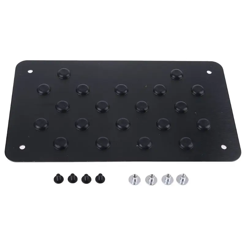 

Aluminum Car Floor Mat Patch Non-slip Heel Plate Footrest Carpet Pedal Pad Car Mat Anti-skid New Black