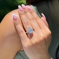jovovasmile 3ct moissanite ring solid 18k 14k 9k gold rings for women pear 711mm main gem engagement wedding diamond ring new