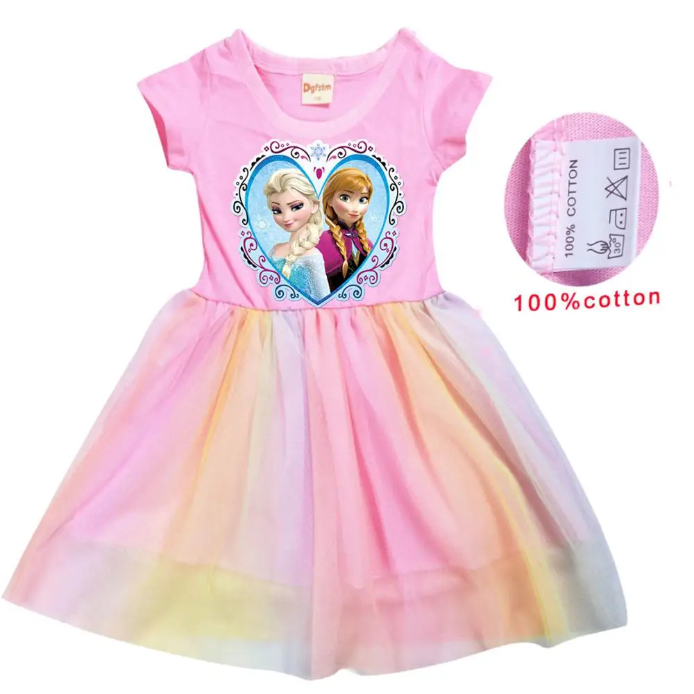 Платье принцессы Холодное сердце Disney кружевные платья Эльзы для девочек костюм